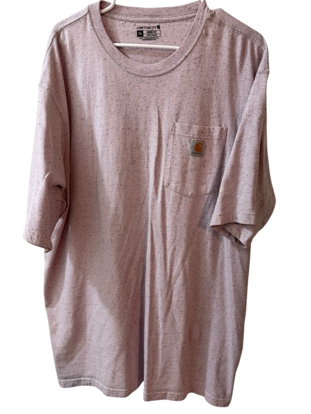 Carhartt Men's Short Sleeve Pocket T-Shirt in Light Purple Speckle XXL 2XL